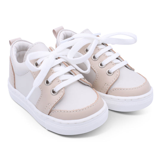 Borboleta Beige & Nude 'Nico' Leather Trainers