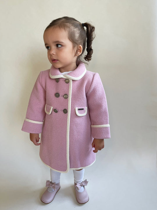 Marae Pink Merino Wool Traditional Coat