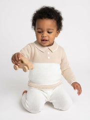 Pex 'Parker' natural 2 piece knitted suit