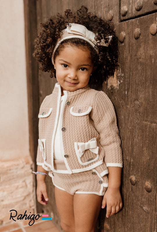 Rahigo camel 3 piece knitted set