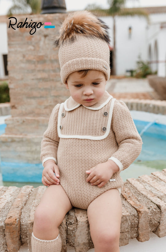 Rahigo camel knitted romper