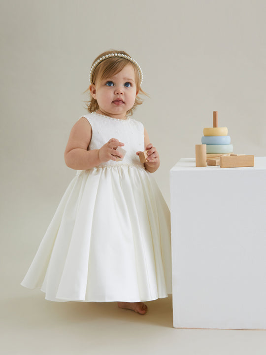 Sarah Louise Ivory & Satin Embellished Occasion Dress
