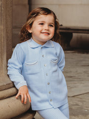 'Buttoned Up' Baby blue knitted cardigan & legging set