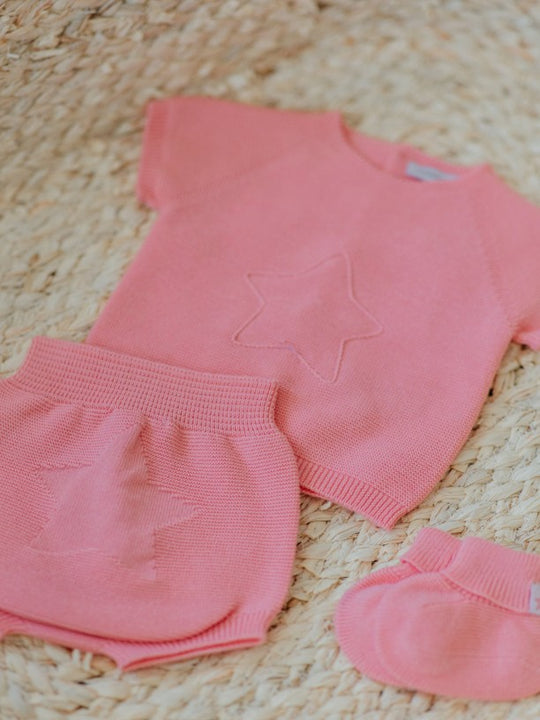 Wedoble Coral Star Top & Shorts Set