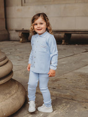 'Buttoned Up' Baby blue knitted cardigan & legging set
