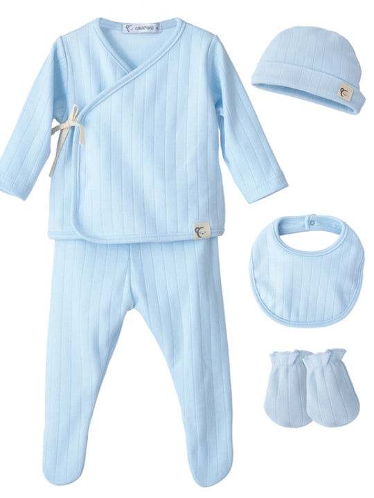 Calamaro boxed baby blue 6 piece baby gift set