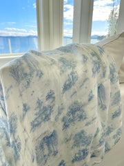 The Gilded Bird Blue 'Spring toile' bamboo baby blanket