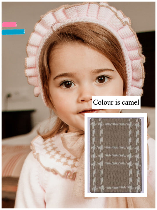 Rahigo Camel Bonnet with Tulle Bow