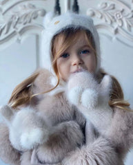 Petite Maison Kids Cream Cashmere Mittens