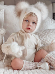 Petite Maison Kids Cream Cashmere Mittens