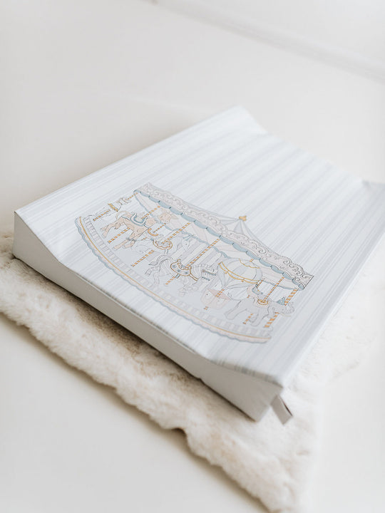 The Gilded Bird 'Carousel' Blue Stripe Wedge Mat
