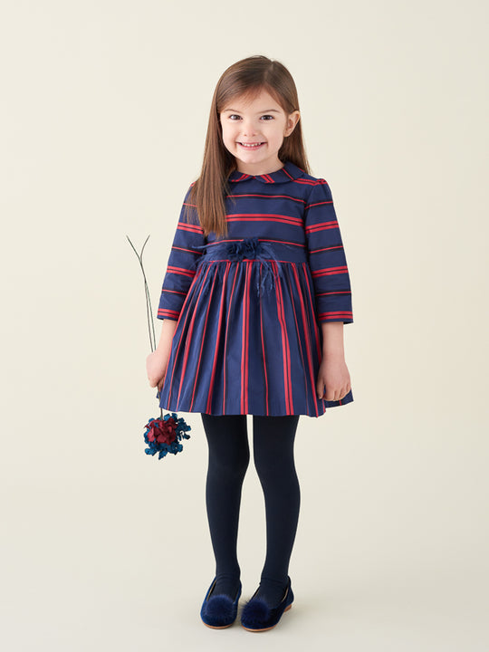 Foque Navy & Red Striped Dress