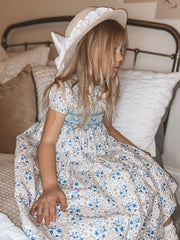 Exclusive to R&A by Sarah Louise Blue Ditsy Floral Hand Smocked Dress