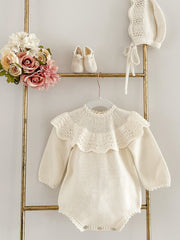 Fofettes Large Frill Collar Knitted Romper