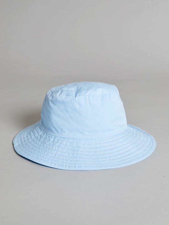 Blue Wide Brim Cotton Summer Hat