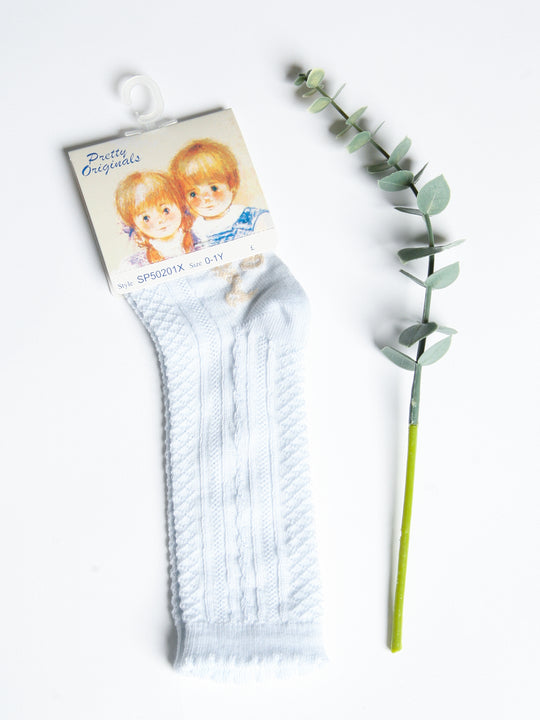 Pretty Originals Pale Blue Patterned Knee Socks