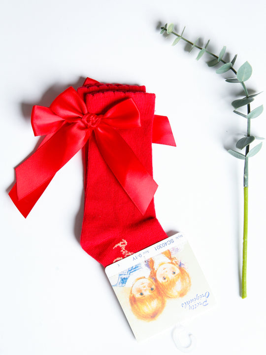 Pretty Originals Red Bow Knee Socks