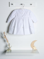 Sarah Louise Heritage Rosebud White & Pink Hand Smocked Dress