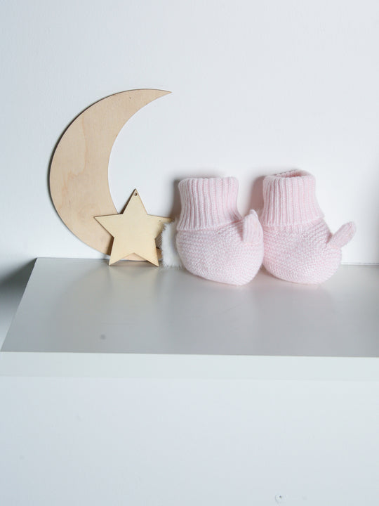 Wedoble Pink Cashmere Blend Bunny Knitted Booties