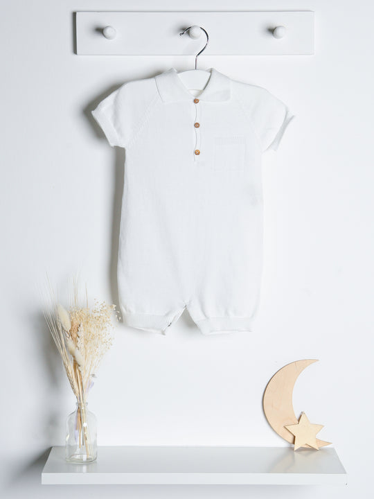 Wedoble White Knitted Romper