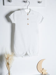 Wedoble White Knitted Romper