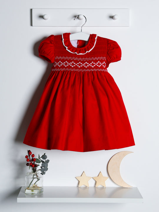Artesanias Filitia 'Valeria' Red Smocked Dress