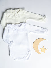 Calamaro Ivory Plumeti Frill Collar Vest