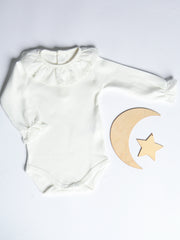 Calamaro Ivory Plumeti Frill Collar Vest