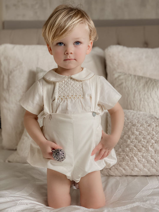 Rose & Albert Premium Collection Ivory Dungaree Set