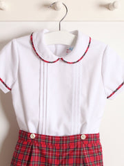 Artesanias Filitia 'Jonas' Red Tartan Short Set