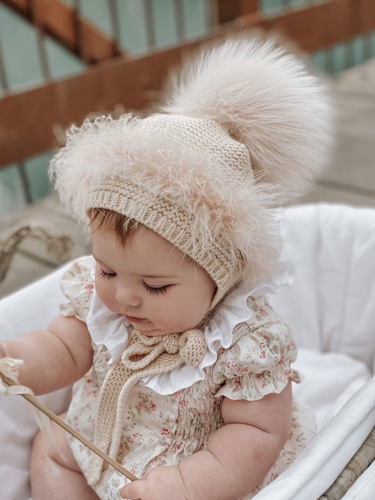 Petite Maison Kids Pink Lion Bonnet