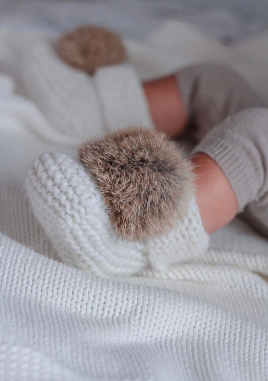 Petite Maison Kids Angora Pom Pom Booties