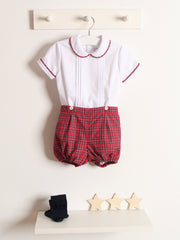 Artesanias Filitia 'Jonas' Red Tartan Short Set