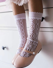 Petite maison kids white daisy lace socks
