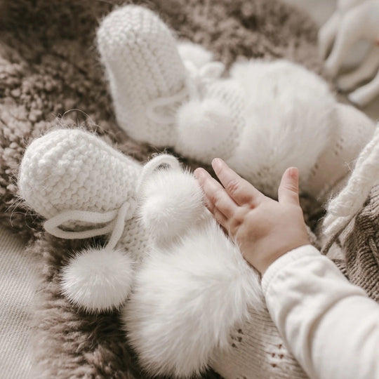 Petite Maison Kids Ivory Angora Valenki Booties