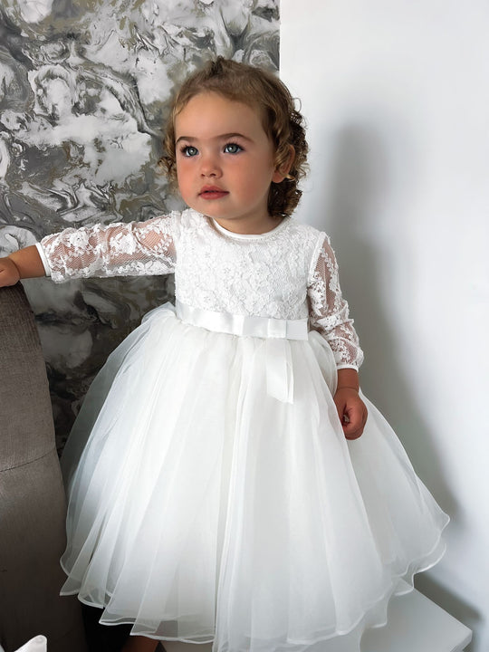 Sarah Louise Ivory Lace & Tulle Occasion Dress