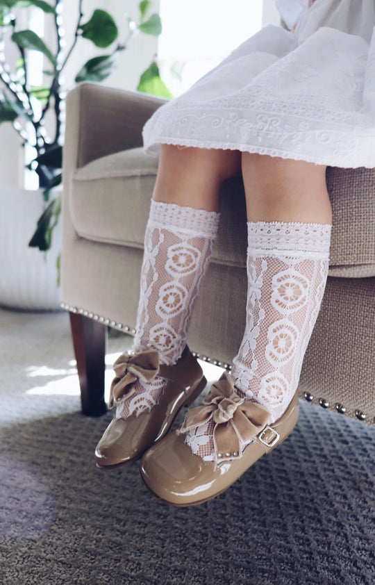 Petite maison kids white daisy lace socks