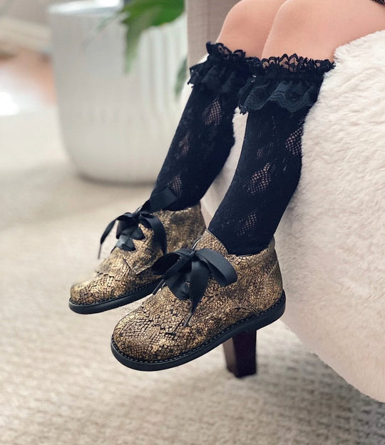 Petite Maison Kids Black 'Lola' Lace Socks