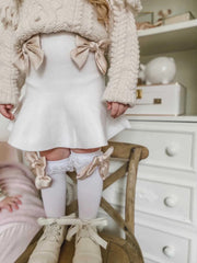 Petite Maison Kids White Flare Skirt with satin bows