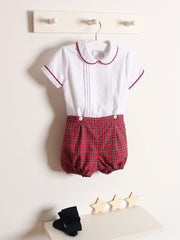 Artesanias Filitia 'Jonas' Red Tartan Short Set