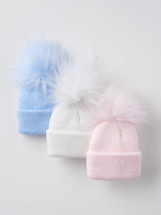 Pom pom hat (up to 3 months) - Rose & Albert